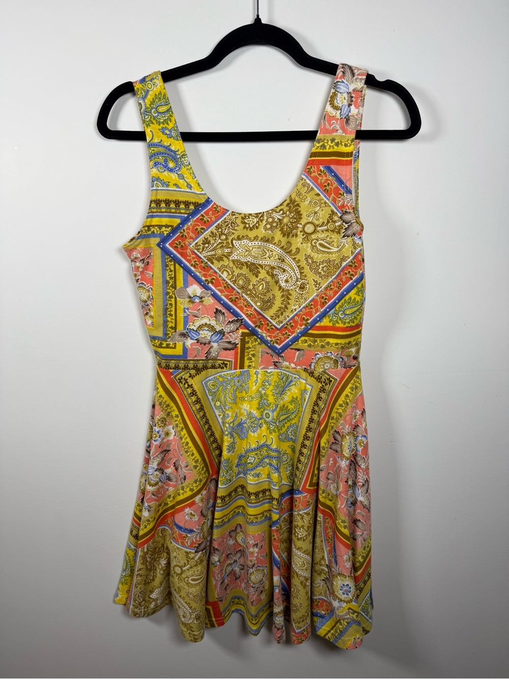 VALLEY GIRL | Y2K 00s Fit & Flare Paisley Mini Dress As Is Size S
